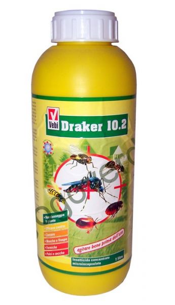 Insetticida Concentrato per Mosche e Zanzare Draker 10.2 1 lt