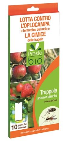 Trappola Cromotropica adesiva bianca - Tentredine del Melo e Cimice delle Fragole - 10pz