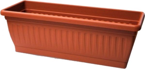 Vaso a Cassetta con Sottovaso "Firenze" - Colore Terracotta