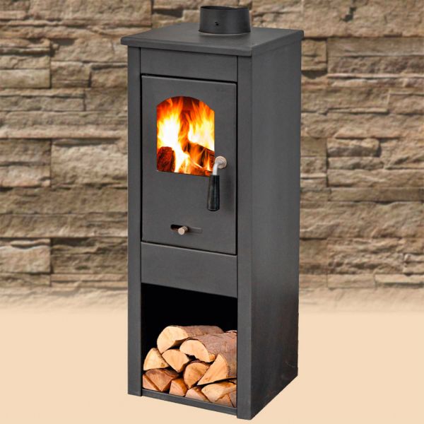 Stufa A Legna 'Ekonomik Lux' 5-7 Kw - Colore Nero