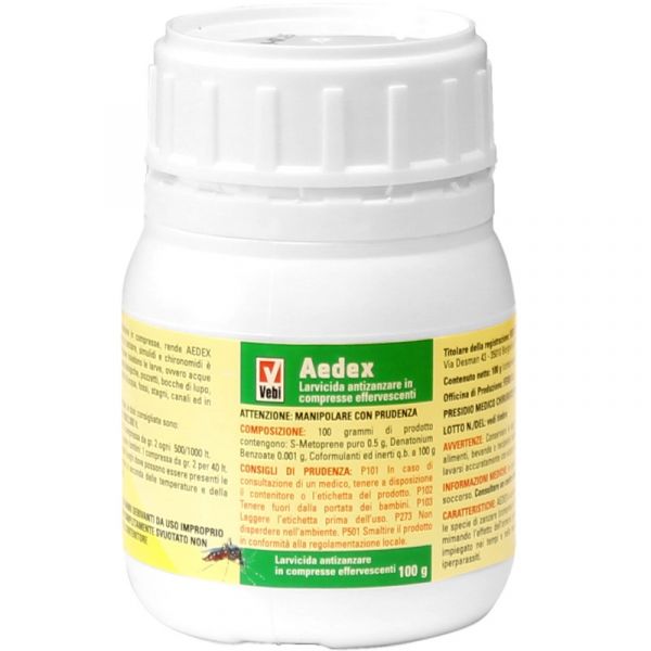 Insetticida Larvicida Anti Zanzare Aedex - 50 Compresse