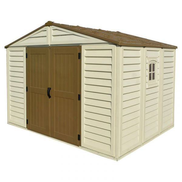 Casetta da giardino in PVC Duramax Premier WoodBridge plus 10,5 x 8