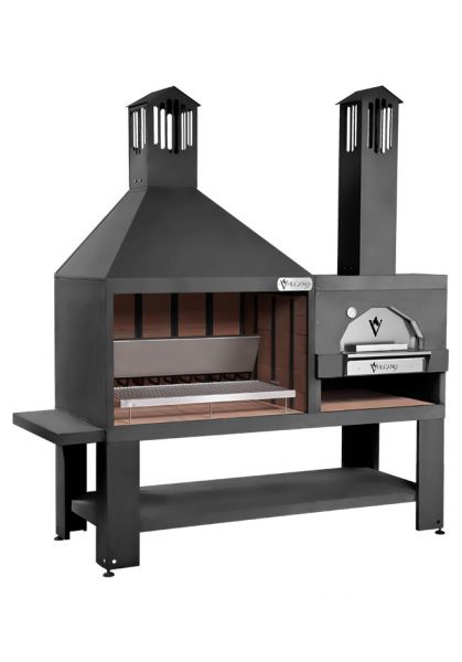 Caminetto Forno Pizza Combinato in Acciaio Verniciato - Vulcano Fire Serie TF