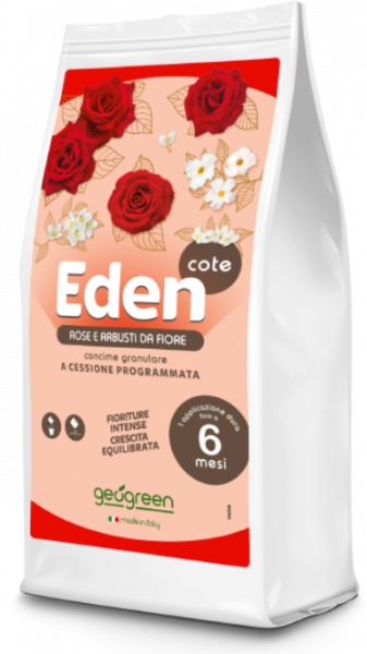 Concime a lenta cessione specifico per Rose e arbusti fioriti Eden Cote 750gr