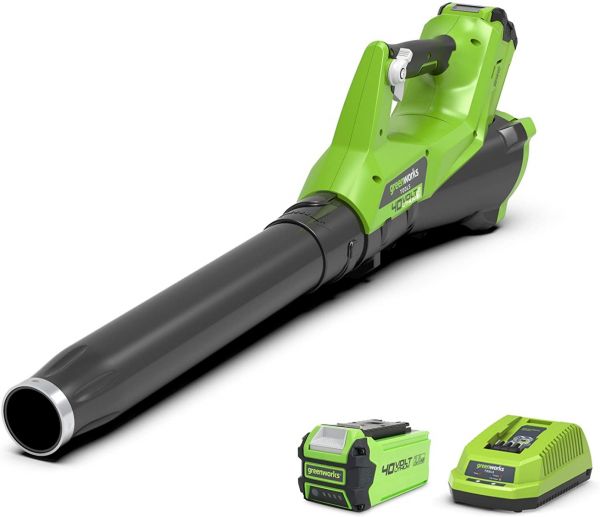 Soffiatore a Batteria GreenWorks G40AB-Starter Kit Batteria 4 Ah + Caricabatterie