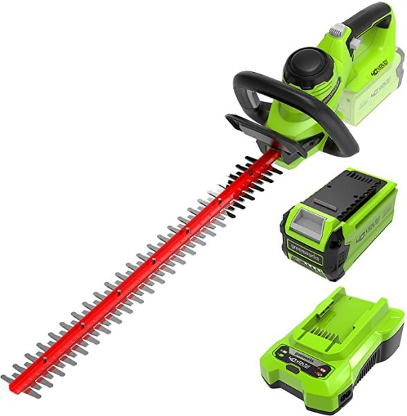 Tagliasiepi a Batteria GreenWorks G40HT61 - Lama 61 cm-Starter Kit Batteria 2 Ah + Caricabatterie