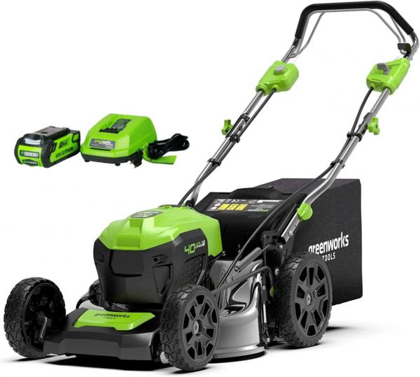 Tagliaerba semovente a batteria Green Works GD40LM46SP - Taglio 46cm-Starter Kit Batteria 4 Ah + Caricabatterie