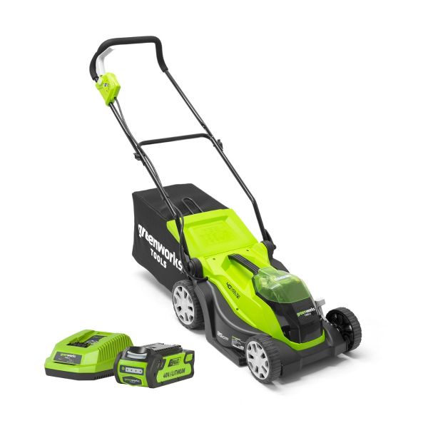 Tagliaerba a batteria Green Works G40LM35 - Taglio 35cm-Starter Kit Batteria 4 Ah + Caricabatterie
