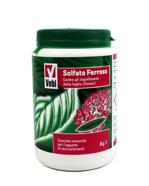Solfato Ferroso fluidificato Vebi 1 kg contro la clorosi delle foglie