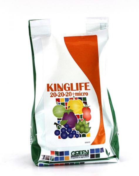 Concime Idrosolubile per Fertirrigazione Kinglife 20-20-20 + Micro - 1kg