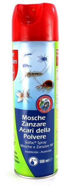 Insetticida spray Solfac spray Mosche Zanzare e acari della polvere 500ml