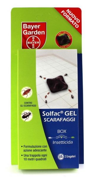 Trappola Bayer Solfac gel scarafaggi box insetticida pack 2 esche