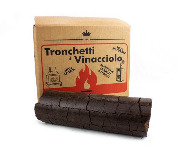 Tronchetti di Vinacciolo da Ardere per Stufe e Camini - 15 kg