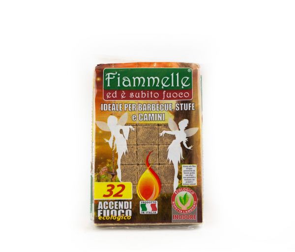 Zollette AccendiFuoco Ecologiche "Fiammelle" 32 pz