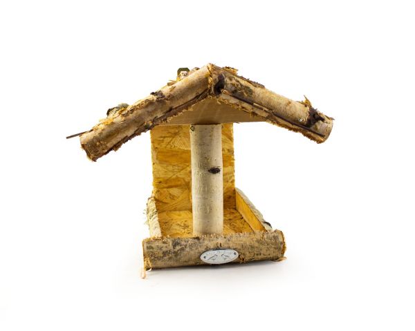 Mangiatoia da parete in Legno rustico per Uccelli 