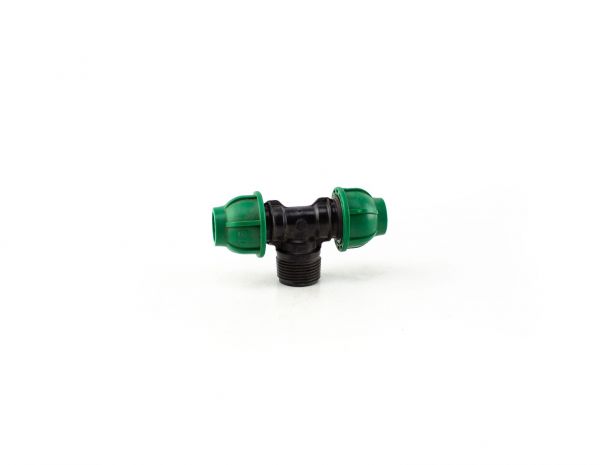 Raccordo Tee a Compressione PP PN10 16 x 3/4"M x 16 mm