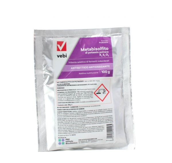 Vebi Metabisolfito di Potassio in Polvere 100 g