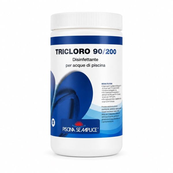 Tricloro per piscina in pastiglie da 200gr barattolo 1 kg Lapi chimici