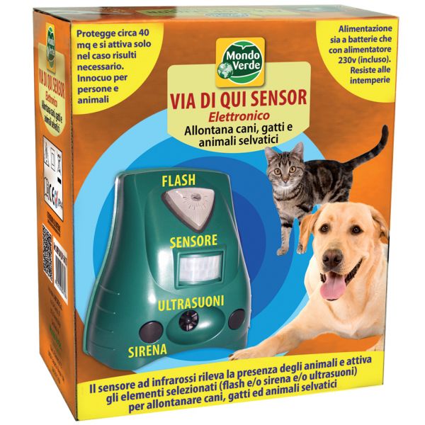 Dissuasore Elettronico per Cani e Gatti "Via Di Qui Sensor"