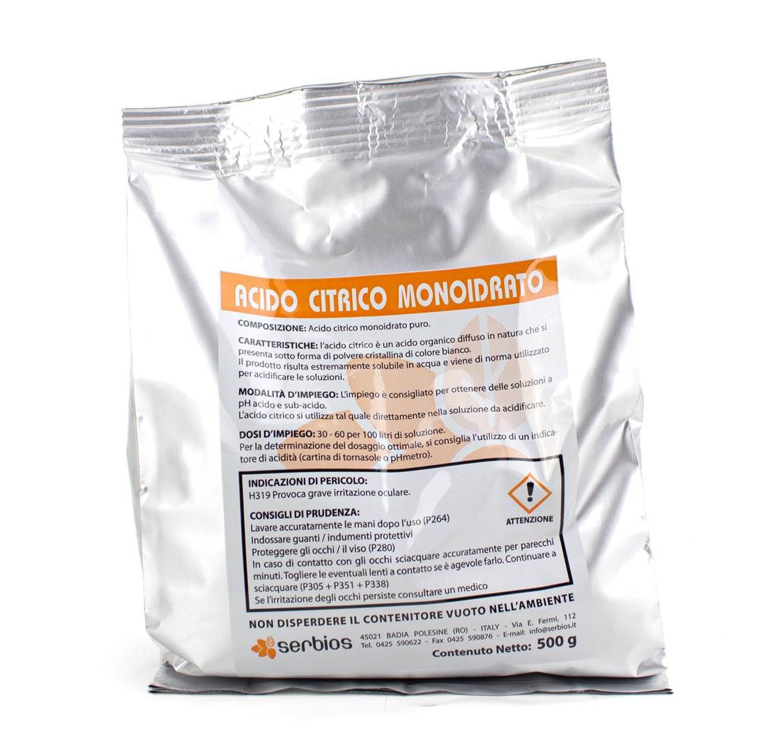 Acido Citrico Monoidrato in Polvere 500 g Gogoverde