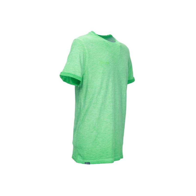 T Shirt in Cotone Fiammato U Power Fluo Green Gogoverde